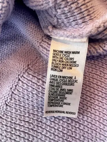 IZOD Lavender High Neck Cable Knit 1/4 Zip Sweater Medium