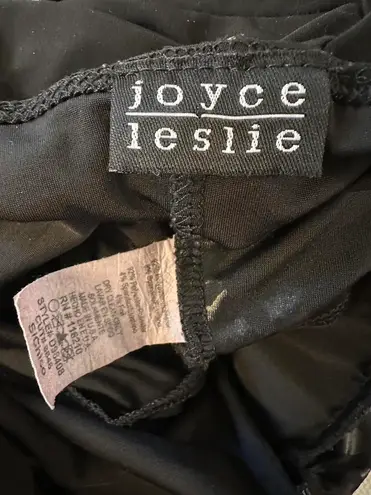 Joyce Leslie Vintage 90s Midnight Black halter mini body-con dress with attached belt XXS