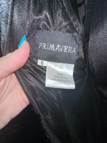 Primavera Couture Black Sequin Prom Dress