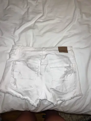 American Eagle White Jean Shorts- Super Stretch