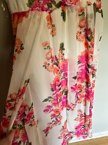 Crystal Doll New Pink Floral Maxi Dress