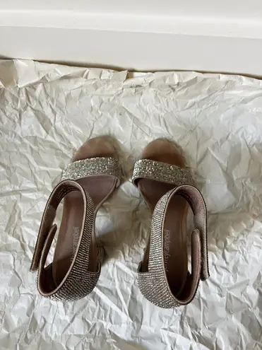 Free People Jeffery Campbell Lindsay heels rhinestone nude heels size 6