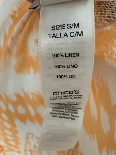 Chico's New Chico’s Orange Floral Wrap Beach Coverup Kimono, Sz S/M