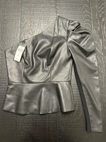 BCBGMAXAZRIA Faux Leather Top