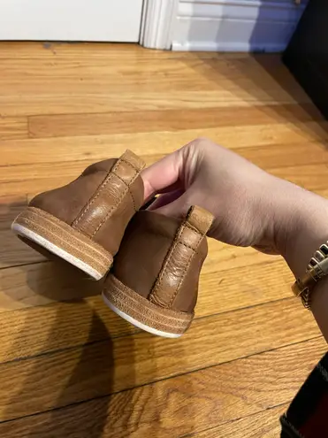 Kork-Ease Peyton Leather Slip-On Sneakers Flats NWOT Loafers moccasin White Sole Trim Brown tan daily super comfy preppy work