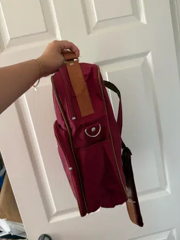 Vintage Dark Red Burgundy Doraemon Convertible Backpack Messenger Crossbody Bag