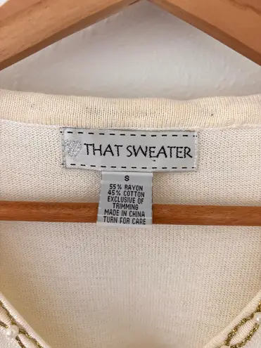 Vintage That Sweater Cream Bow Cardigan White