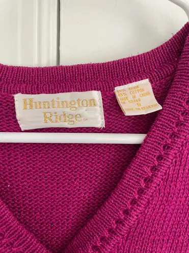 Huntington Ridge Ramie Cotton Magenta Pink Sweater Leontine Size S Feminine