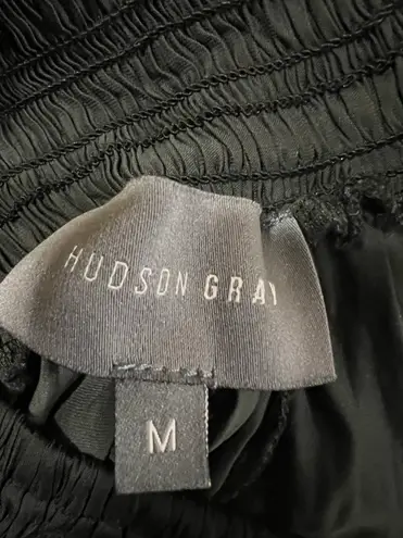 Hudson Gray Black Smocked Wide-Leg Pant