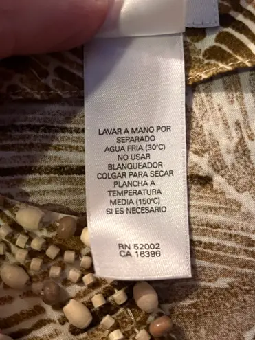 Absolutely Gorgeous Beaded V-Neck Brown/Cream Jungle Tunic