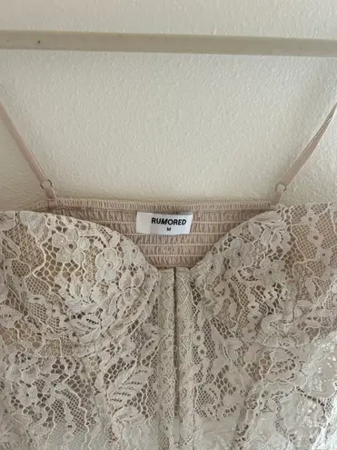 Lace Corset Top Tan Size M