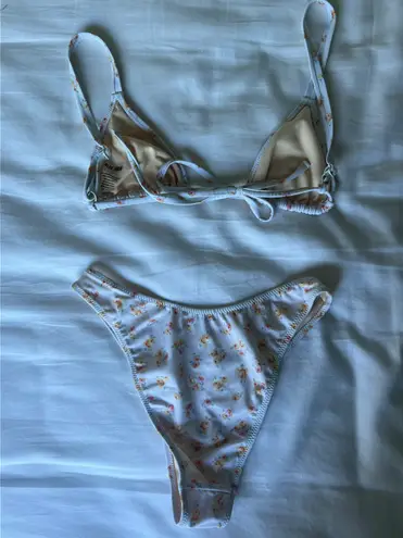 PacSun Blue Hour Bikini - White Floral Print