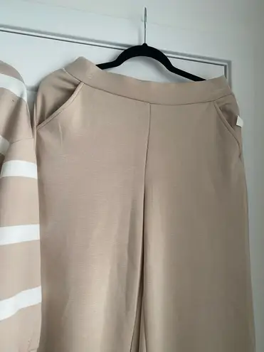 Cable & Gauge NWT Pullover Striped & Wide Leg Athleisure Lounge Jogger Set