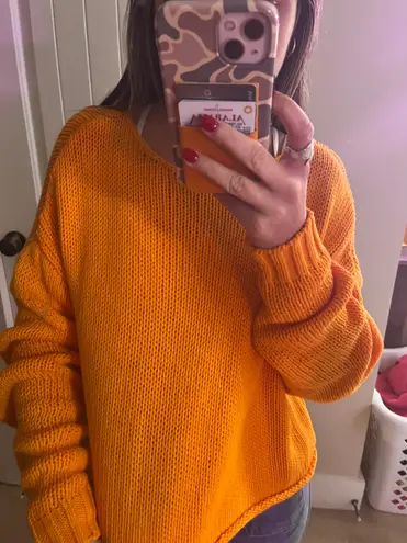 Aerie orange  cropped sweater size small