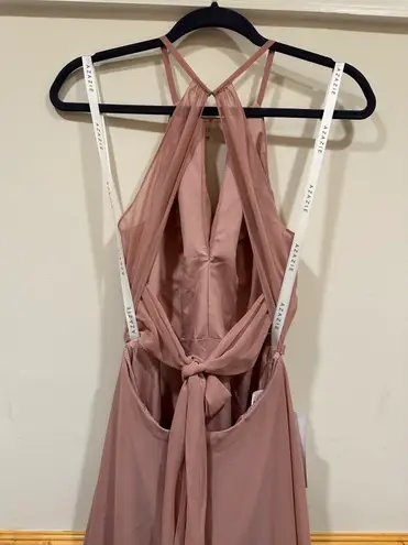 Azazie A-Line Pleated Chiffon Floor-Length Dress Size A2