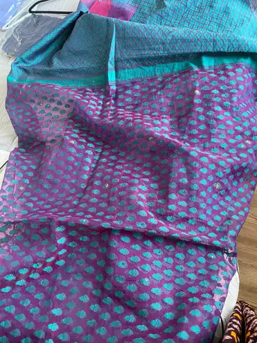 Pure Poly Cotton Jamdani Saree Without Blouse Indian Women's Designer Sari Multiple Size XL