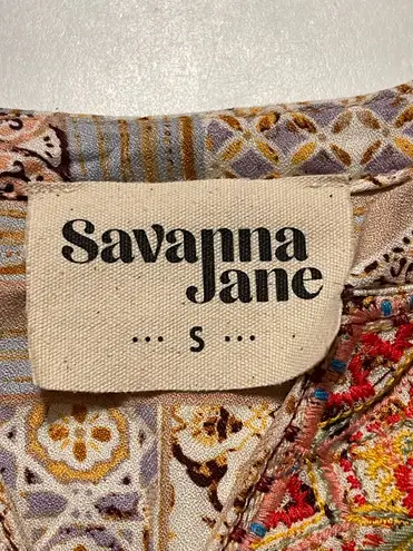 Savanna Jane Floral Embroidered Tunic Dress Women’s Small Boho Festival Multiple