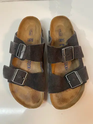 Birkenstock Arizona Brown Suede Sandals Size US 6 EU 37