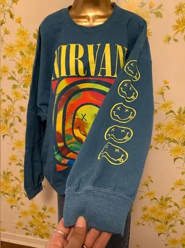 Nirvana Smile overdyed sweatshirt oversized size S|M