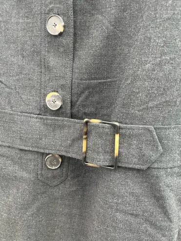 Carolina Herrera Charcoal Grey Button Dress