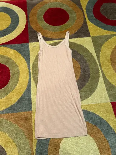 LNA Tan Beige Ribbed Stretchy Sleeveless Tank Dress Women’s Size XS