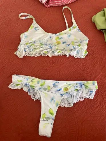 Floral Ruffle Swimsuit Set Multi Size XS