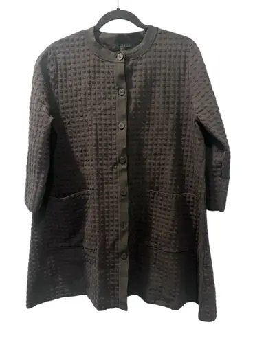 COS Black Quilted Button Front Cardigan Jacket Women's Size Medium Textured