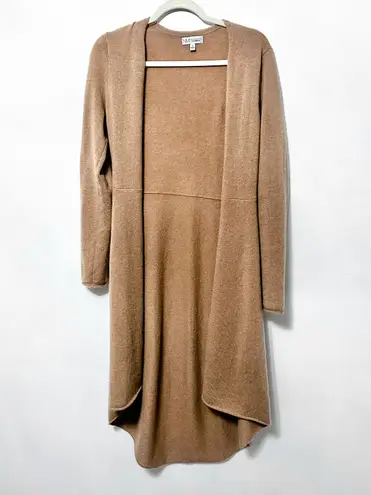 Neiman Marcus Cashmere long sleeve curved end duster sweater cardigan 