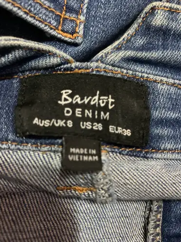 Bardot Spliced Seam Denim Mini Skirt