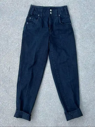 Vintage 80s Palmettos black high rise paper bag jeans Size 7