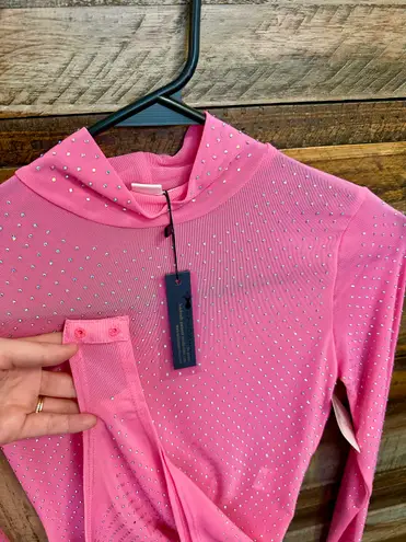 Giddy Up Glamour Pink Rhinestone Bodysuit