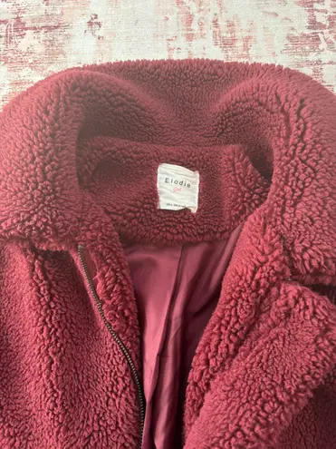Elodie Burgundy Sherpa Jacket