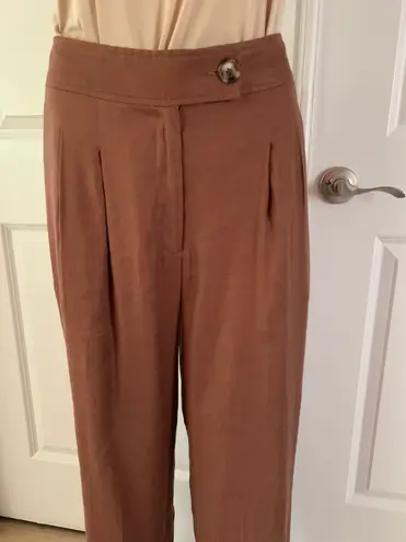 Elie Tahari Linen Blend Wide Leg Pants
