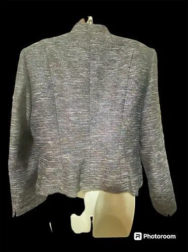 Tahari ARTHUR S. LEVINE PETITE Blazer Metallic Tweed Mix Colors Women size 12 P