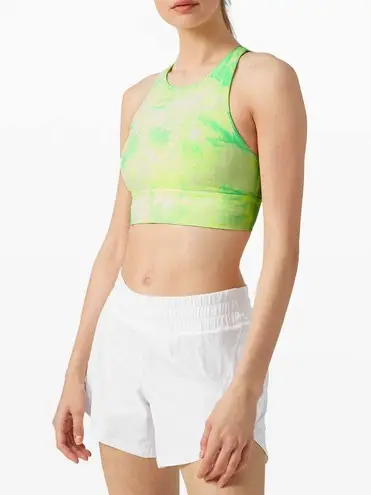 Lululemon  Energy Bra High Neck Long Line Shibori Green Medium Support B-D Size 4