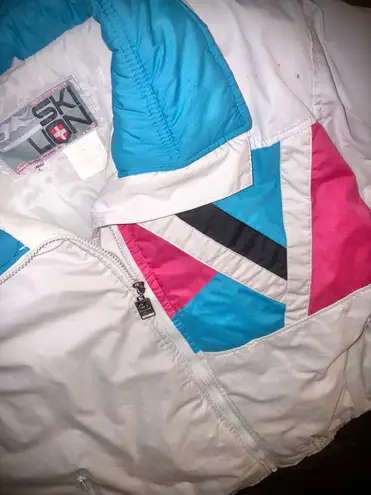 Women’s Vintage Ski Jacket Medium/Large Ski Lion White