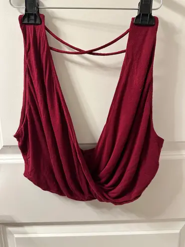 Nasty Gal Burgundy Crop Top