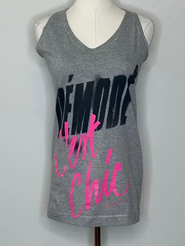 Fiorucci Graffiti Graphic Sleeveless Tank Top "Démodé C'est Chic" Womens XXS