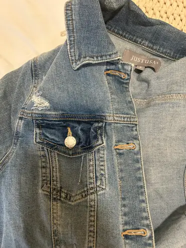 Just USA Denim Distressed Denim Jacket