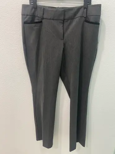 New York And Company 7th Avenue Gray Straight Modern Fit Pants Size 14