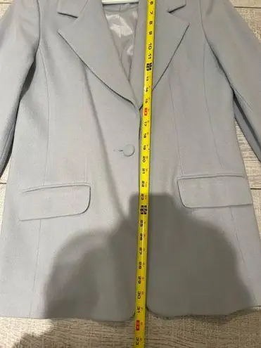 Papillon Vintage Collection Blazer Suit Jacket Baby Blue Wool Blend Size 10.