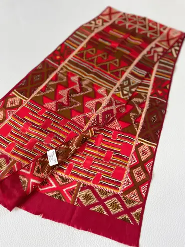 Oscar de la Renta Vintage Red Silk Scarf E135