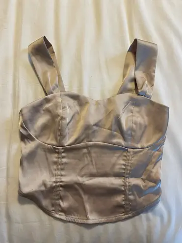 Cider Cream Satin Corset Top