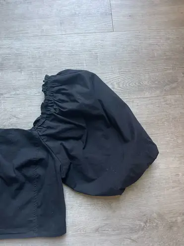 Jason Wu Cropped Puff Sleeves Square Neck Top Size L Smocked Back