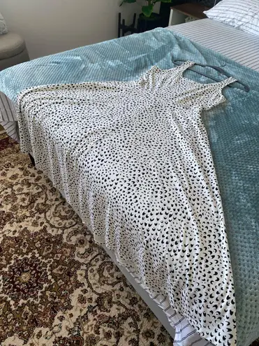 Alfani Printed Black & White Tank Top Midi Waves Dress