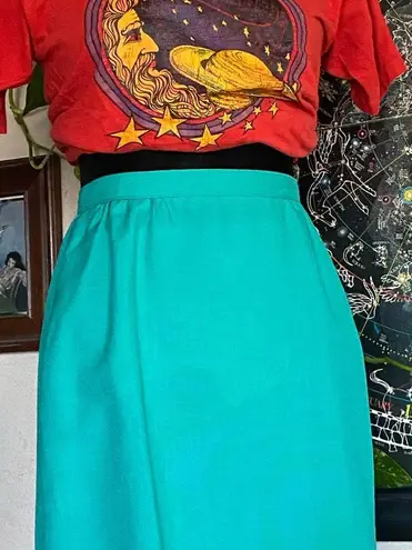 American Vintage VTG 60’s Turquoise High Waisted Pencil Skirt! Excellent Shape! Size (vintage) 6!