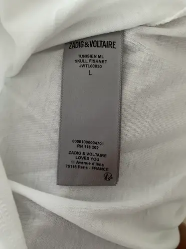 Zadig & Voltaire Long Sleeve Story Fishnet Tunisien Tee