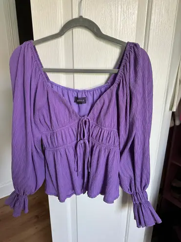 4S13NNA Purple Tie Front Top