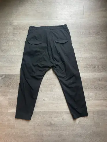 Nili Lotan Avery Lace Up Drop Crotch Cropped Black Pants Size 6 NL 2609988