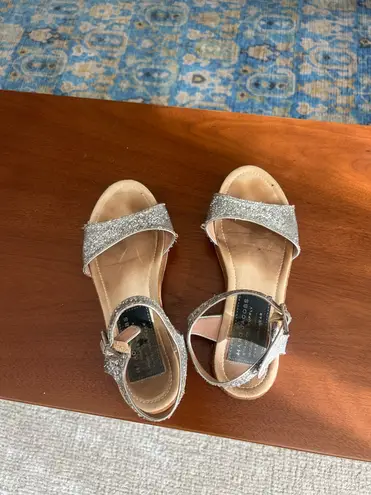 Marc by Marc Jacobs Marc Jacobs silver glitter ankle strap mini platform sandals 37